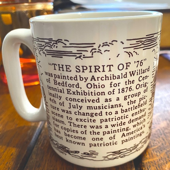 Time to celebrate Our Revolution! White and Brown Mug. “The Spirit of ‘76”. EC - Picture 2 of 7